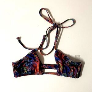 Revolve Gonza NWOT Colorful Marble Swirl Mesh Swim Top Size S